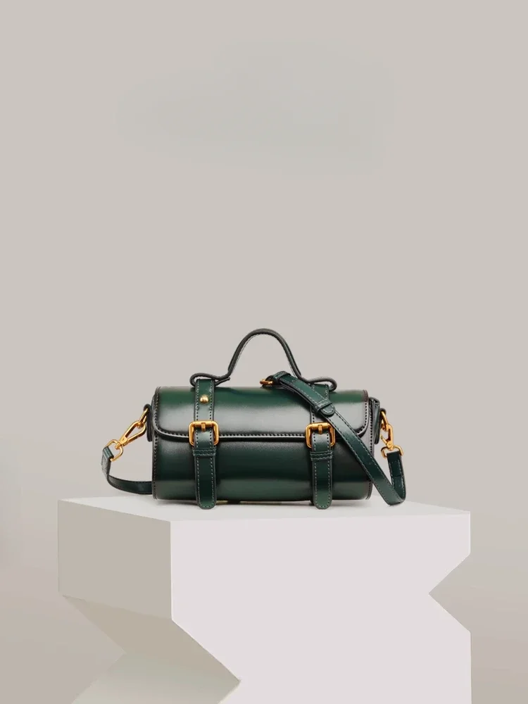 

Niche light luxury large capacity retro cylinder small bag girlfriend gift