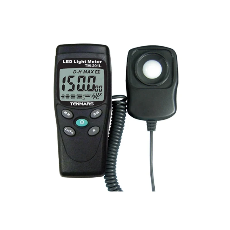 TENMARS TM-201L Digital Light Level Meter 200,000 Lux Measure White LED Lux meter