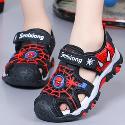 Disney  Breathable Sport Sandals Summer Cartoon Spiderman Sandals for Boys Casual Beach Shoe Soft Sole Kids Shoes