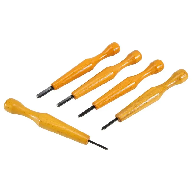 [NEW!A47U】 5 Pcs Carving Tools Set - Triangular Linoleum & Wood Carving Knifes Chisel V Shaped Tools For Linocut Printmaking