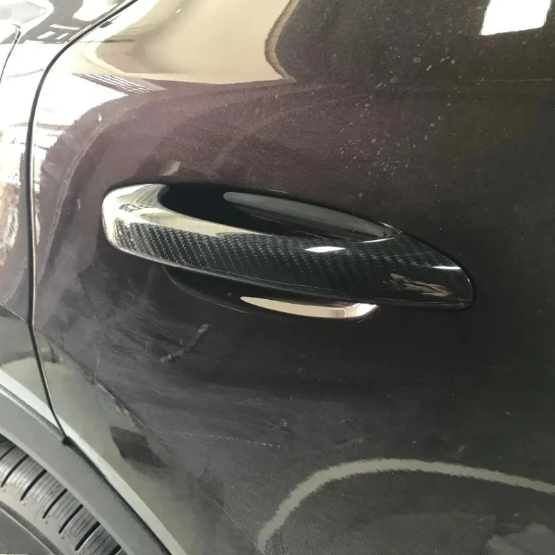 

For Porsche Cayenne Real Dry Carbon Fiber 2018-2022 Exterior Decoration Door Handle Cover Modification Body Kits Accessories