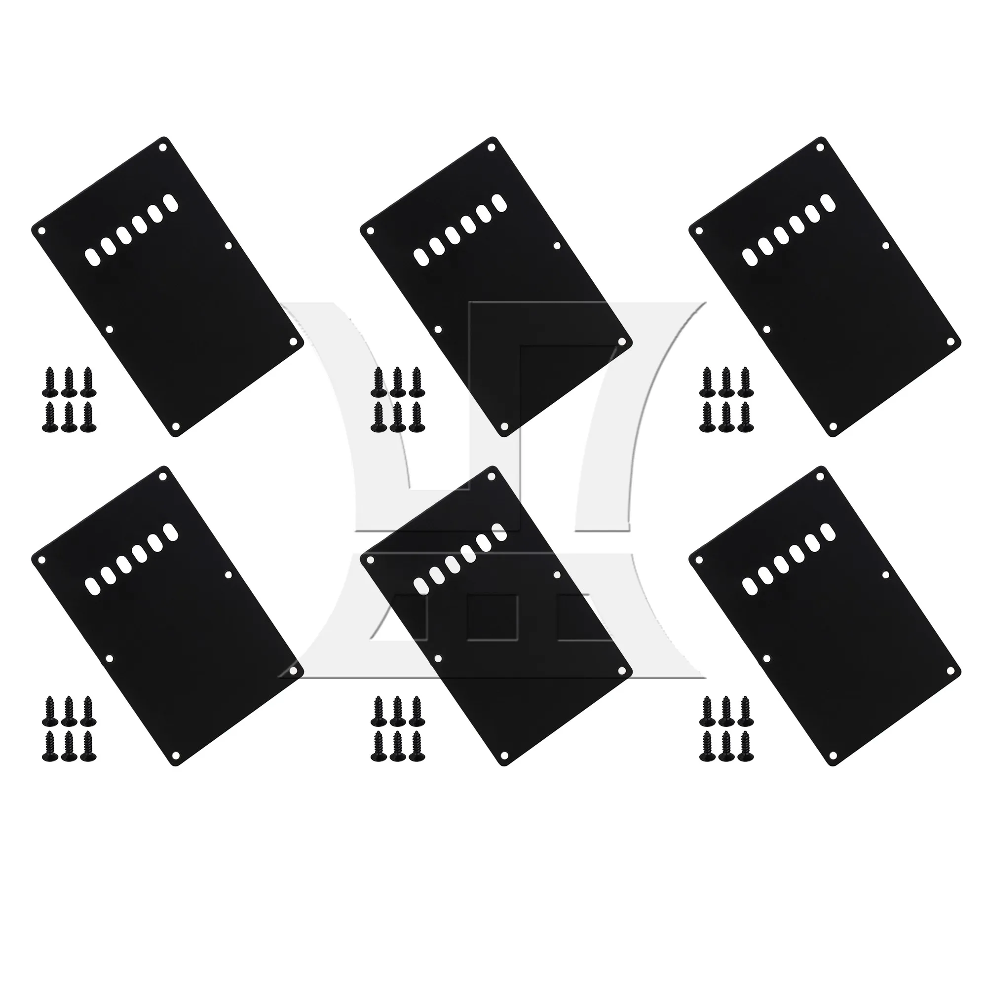 

Yibuy 6 Pcs Black Electric Guitar Backplate Covers 6 Hole with Mounting Screws