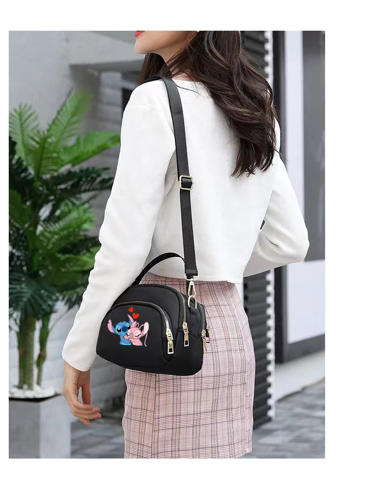 Stitch Disney Shoulder Bag Cute Cartoon Women's Stich Crossbody Bags Fashion Anime Female Zipper Handbags Birthday Party Gifts