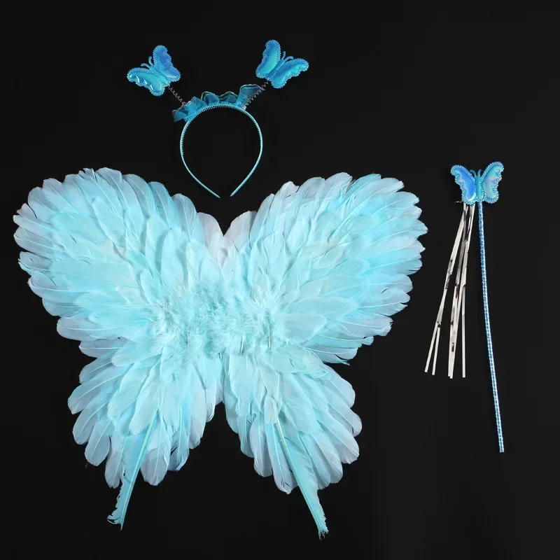 Asas de penas de borboleta fada anjo traje cosplay adereços carnaval crianças presentes festa de aniversário presente natal