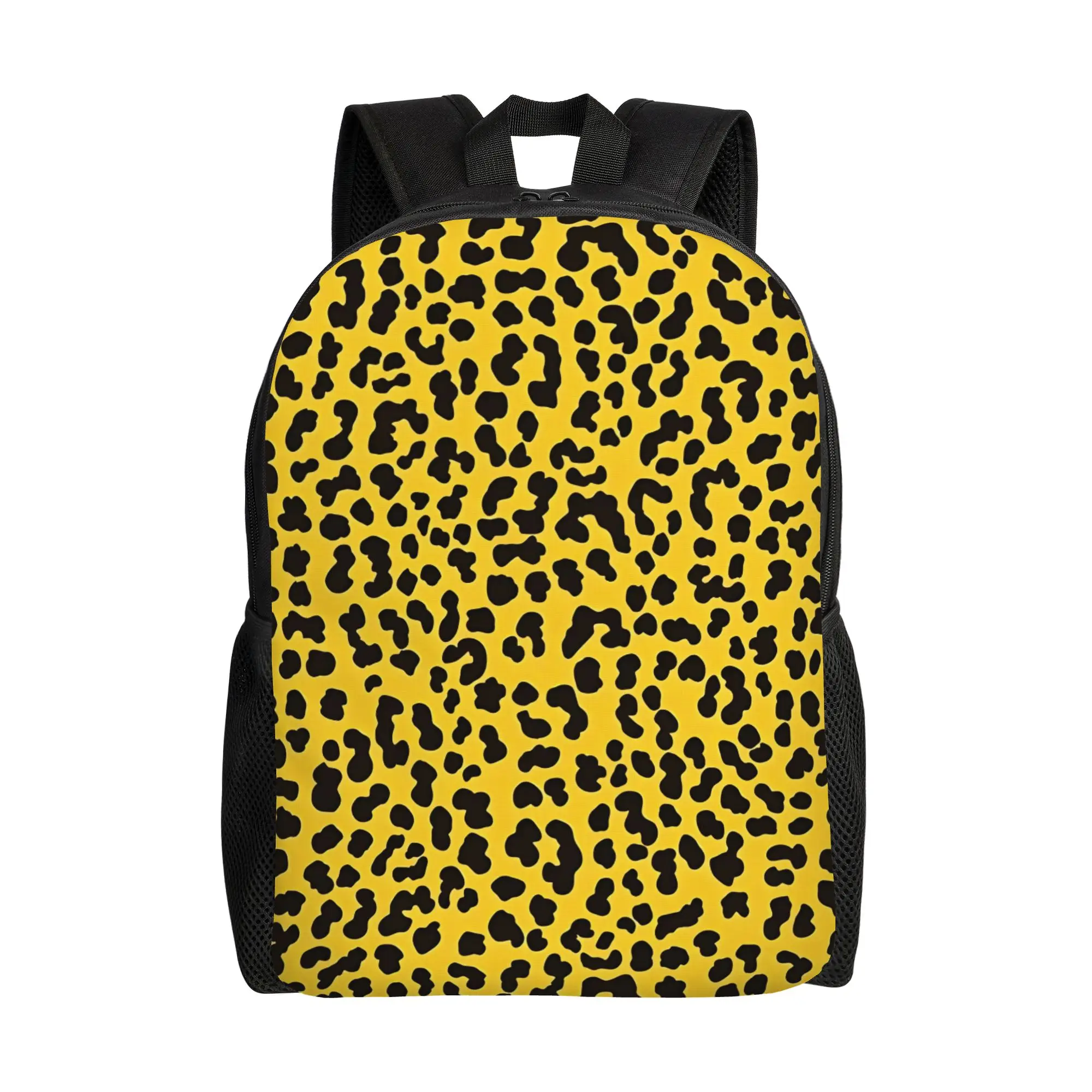 

Leopard Print Book Pack Back to school season Punk Yellow Leopard Print Fashion Backpack