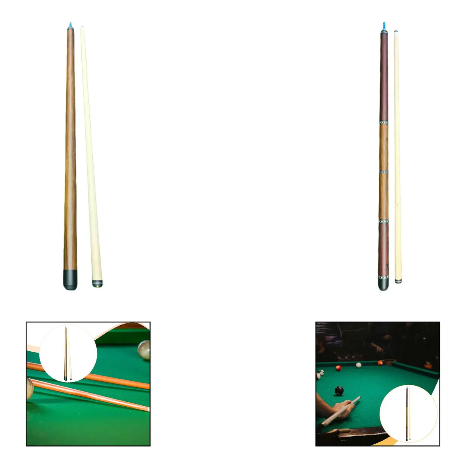 

Beginner Practice Billiard Pool Cue Stick 57 Inch Two Piece Wood Shaft with Tip for Pool Table Game Equipment