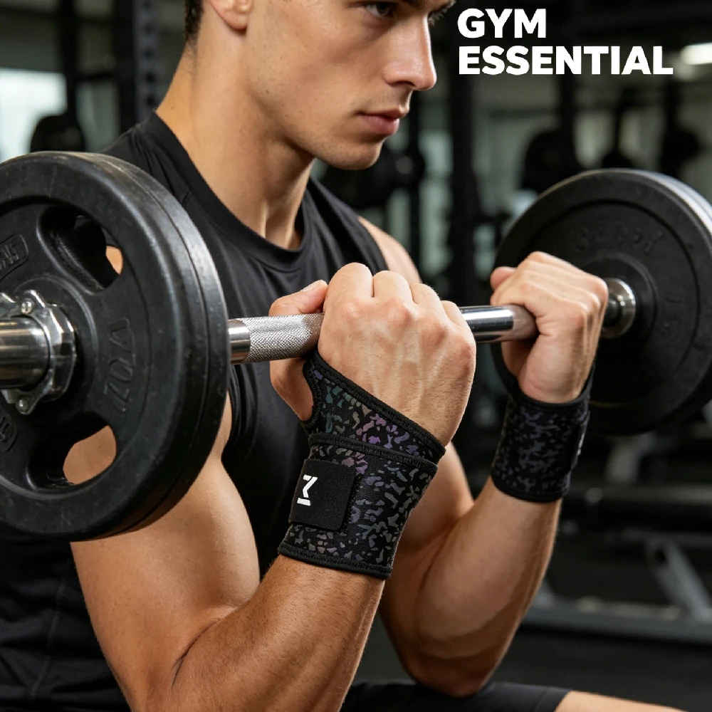 1PCS Reflective Adjustable Compression Wrist Brace Wrist Wraps for Men Women, Reversible Wrist Support Fits Left & Right Hand