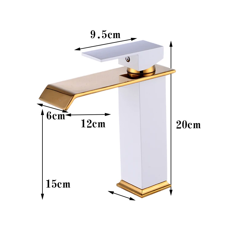 Tolm Waterfall basin faucet gold and black sink waterfall faucet bathroom faucet deck mounted washbasin faucet