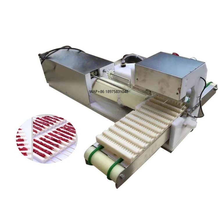

Fully Automatic Meat String Threading Machine Lamb Beef Vegetable Kebab Making Machine