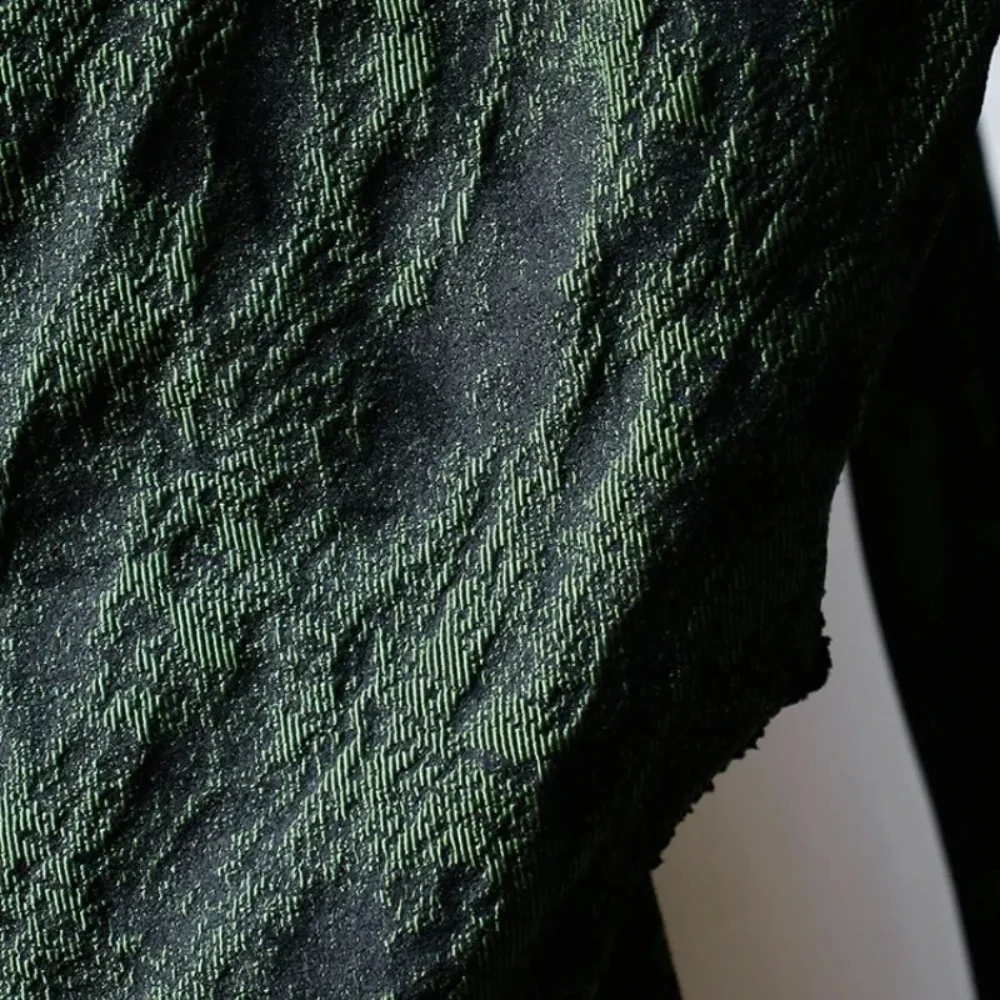 

Винтажная текстура, жаккардовая ткань, темный тисненый топ, брюки, дизайнерская ткань на метр для шитья, полиэстер своими руками