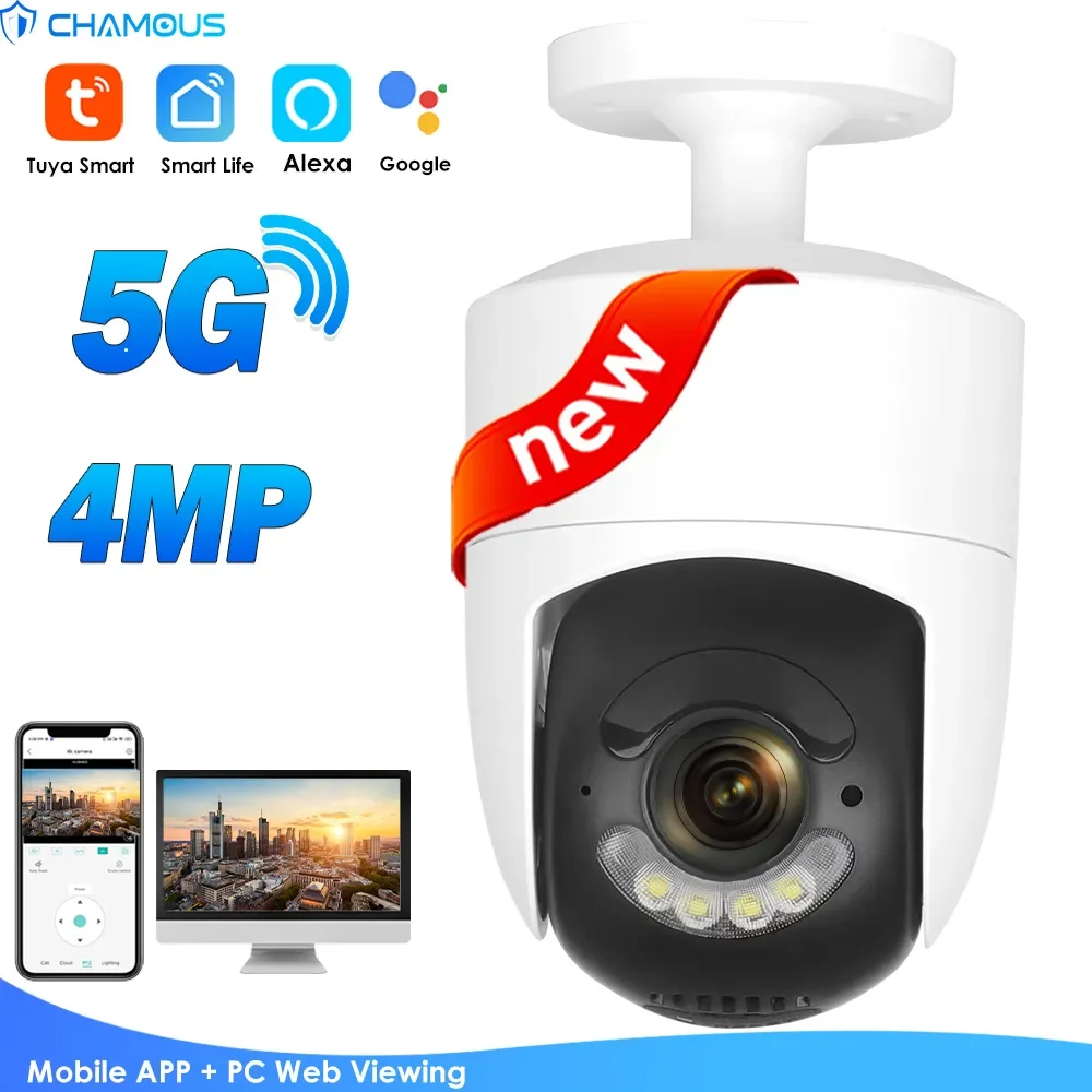 Tuya Smart  防犯カメラ2台セット WiFi 防水 360° スマホ Tuya WiFi Camera 360° 2K 4MP 5G WiFi Alexa Security Camera Outdoor