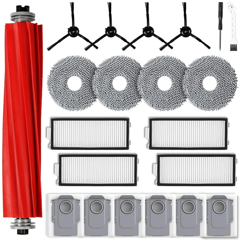 A19Q-accessoireset voor Roborock Qrevo S/Qrevo Pro robotstofzuiger, vervangende hoofdborstel stofzakken dweilpads filters