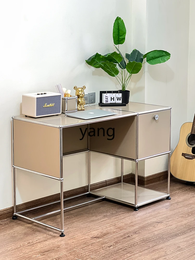 

LMM Light Luxury Bedroom Hwusm Module Combination Dresser Stainless Steel Makeup Table Storage