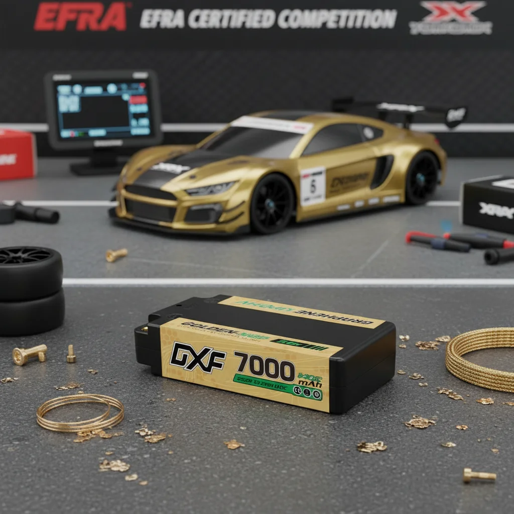 DXF 2S Shorty Lipo Akku 7000mAh 7,6V 140C 5mm T-Stecker Hardcase für 1/10 Buggy Truggy Offroad Boot Auto LKW RACING Helikopter – Detail 6