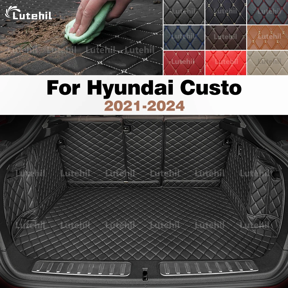 

Для Hyundai Custo 2021-2024 23 22, автоматический коврик для багажника с полным покрытием, автомобильный защитный коврик, грузовой вкладыш, аксессуары для интерьера