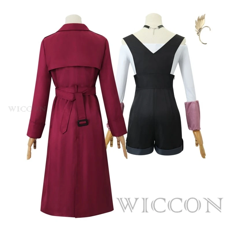 Costume de Cosplay Rouge Rouge Redstar pour Femme et Fille, Anime, Perruque D.lique, Uniforme Neane, Veste, Collier, Accessoires, ixd'Halloween