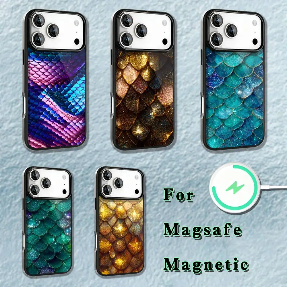 

Dragon Scale Phone Case For iPhone 17,16,15,14,13,12,11,Pro,Max,Plus,Mini,SE4,E Magnetic Magsafe Wireless Charging