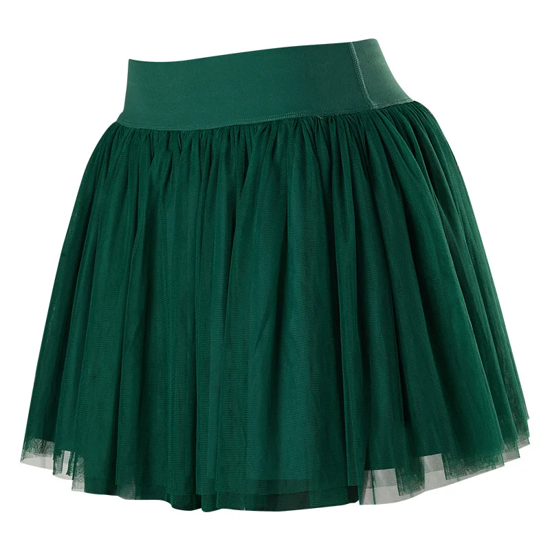 Women's Tennis Skirt, Sports Mini Skirt with Lining, Double-Layer Tulle Pants, Running, Fitness, Badminton Mini Skirt