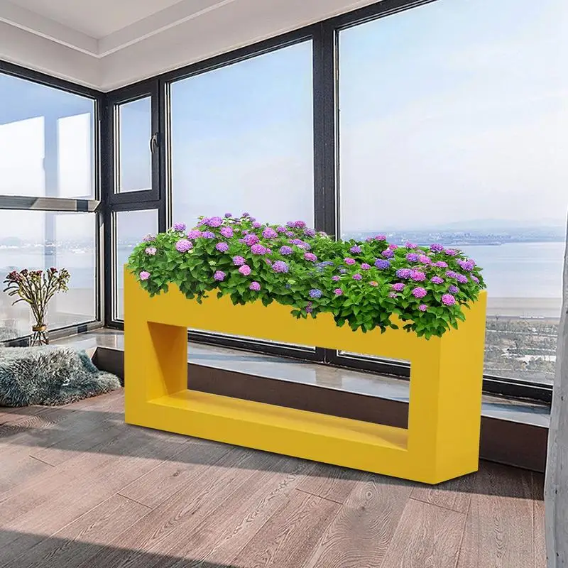 Garden Planter Box Decorative Outside Flower Box Metal Planter 39.4X11.8X23.6 In Heavy Duty Sidewalk Barrier For Balcony Deck