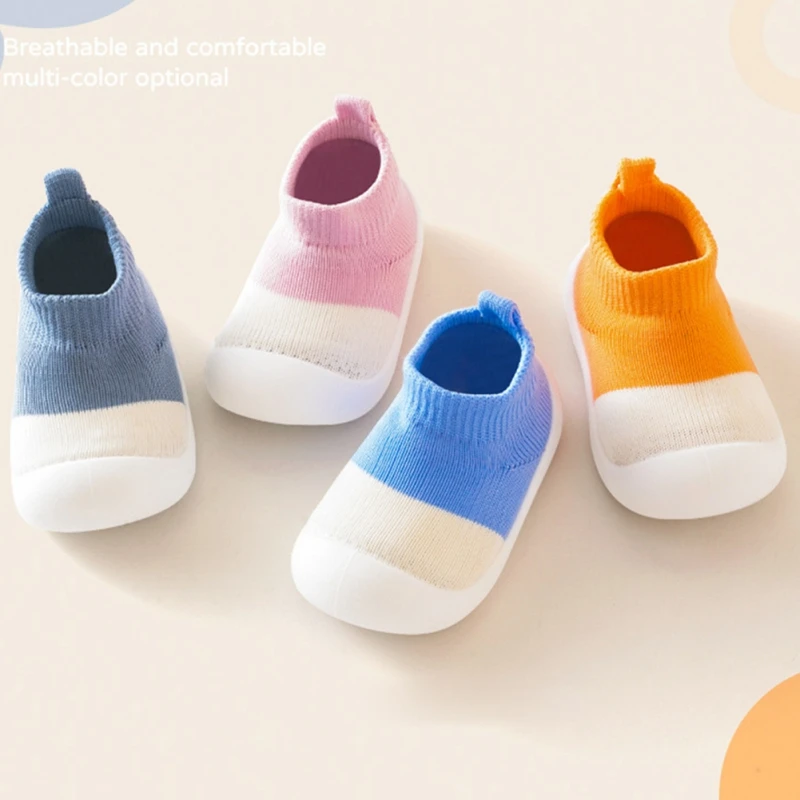 Baby Prewalker Shoes Cute Infant Sneakers Knit Montage Booties Anti-slip Children Floor Toddler Girls First Walkers Indoor shoes