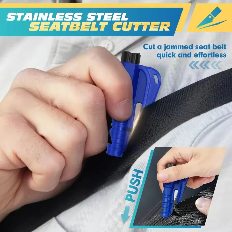 Safety Hammer Car Escape Tool 3-in-1 Window Breaker Seat belt Cutter Compact Emergency Hammer Escape Tool for Car Accessories view 5