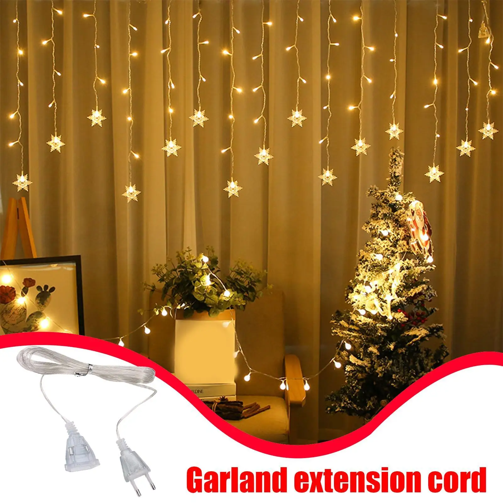 3 متر التوصيل موسع سلك المحمولة ضوء سلسلة تمديد كابل سلك تمديد الطاقة ل LED سلسلة ضوء أضواء عيد الميلاد #1