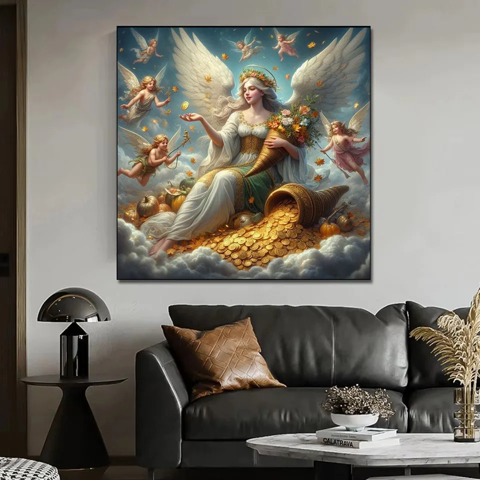 Angel Diamond Painting Stitch Girl Baby Full Round Square Diamond Mosaic Gold Coins Set Embroidery New Arrivals Art Home Decor