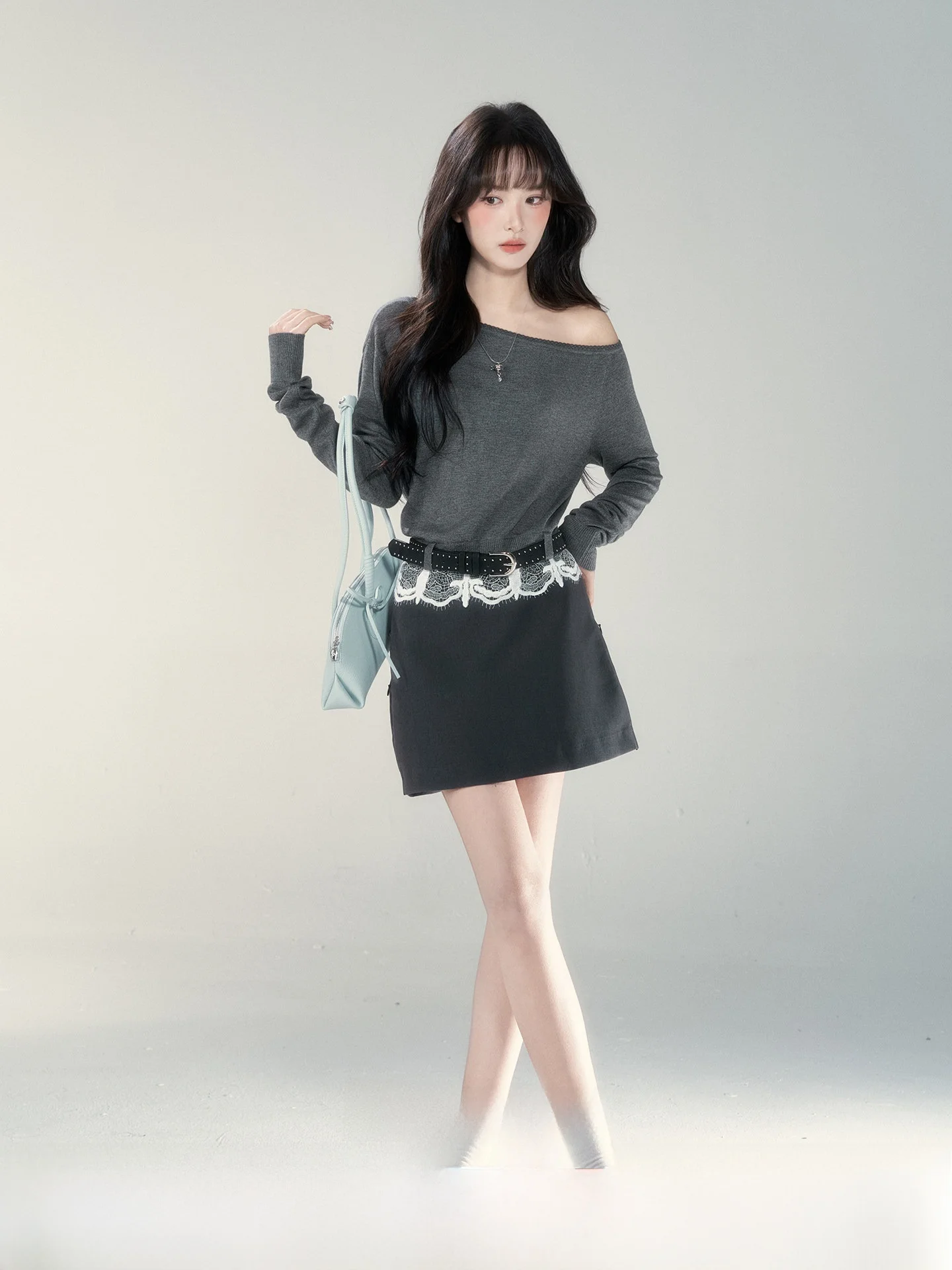 

Юбка А-силуэта с высокой талией, женская, весна 2026, новая модель, для повседневной носки, корейский стиль, для отдыха на природе, для девушек 8-24 лет