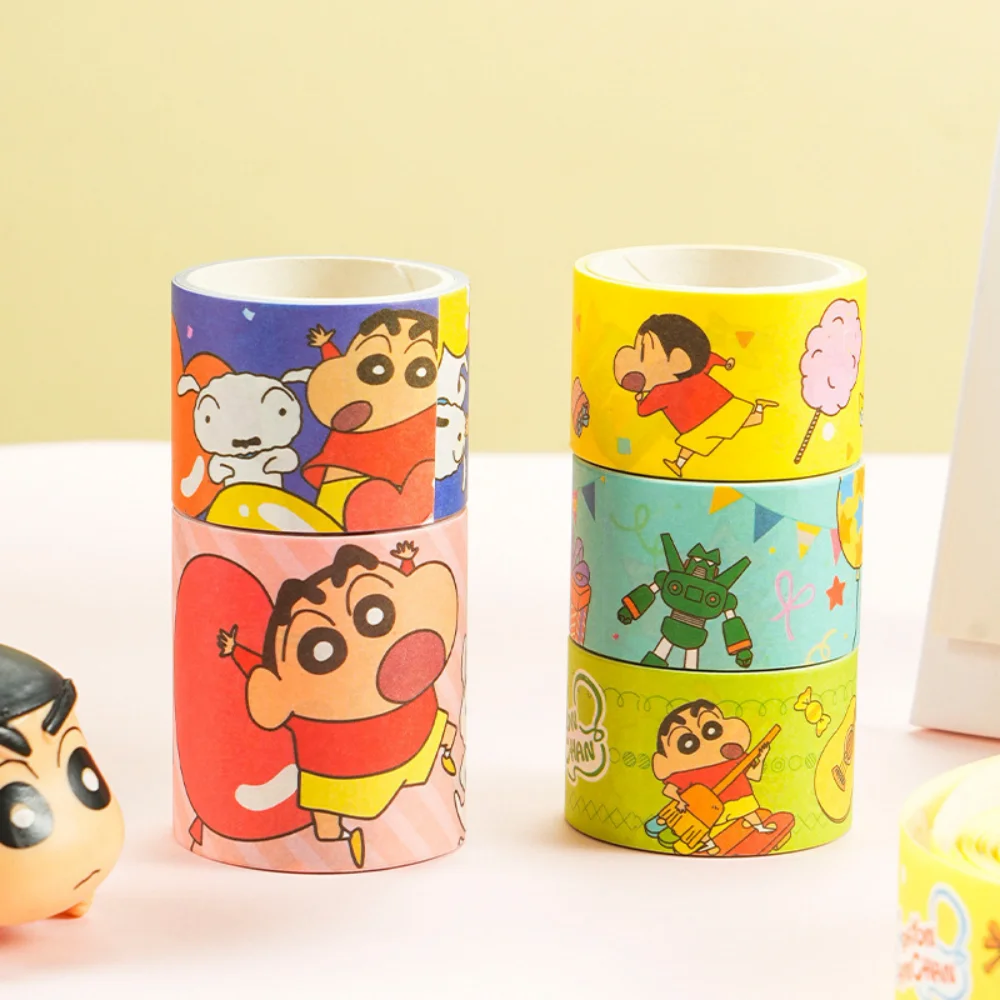 حقيقي 5 لفة/صندوق أنيمي تلوين شين تشان الشريط ملصق لطيف تلوين شينشان لتقوم بها بنفسك حساب اليد ملصقات اللعب الهدايا