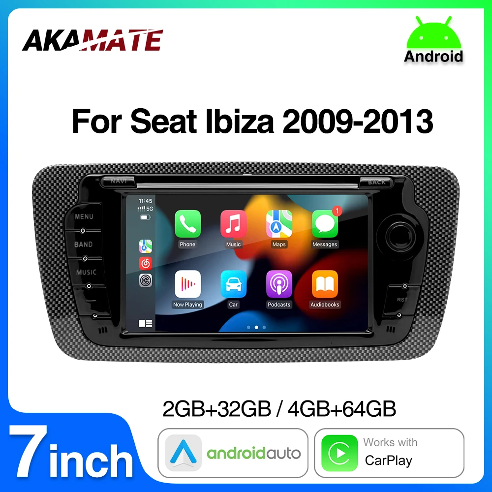 Hikity 2 64GB Android 13 Autoradio für 2009-2013 Seat Ibiza Radio mit Kabellos CarPlay Android Auto Navi, 9 Zoll Touch Bildschirm Autoradio Bluetooth mit HiFi WiFi RDS FM SWC USB Rückfahrkamera
