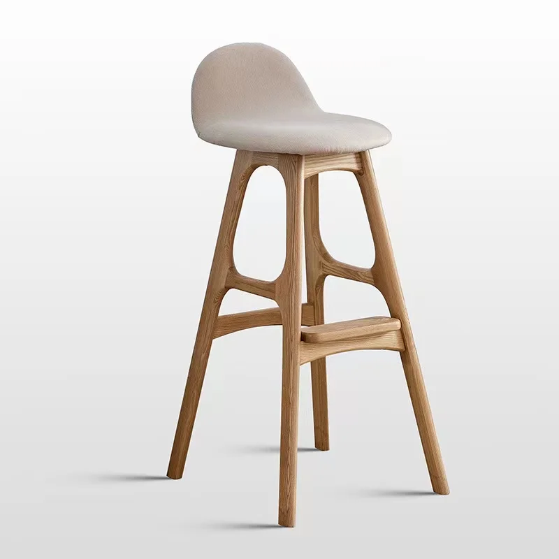 

/High chair grey stool bar furniture kitchen dining room wooden counter leather bar chair wholesale price luxury modern KYT139