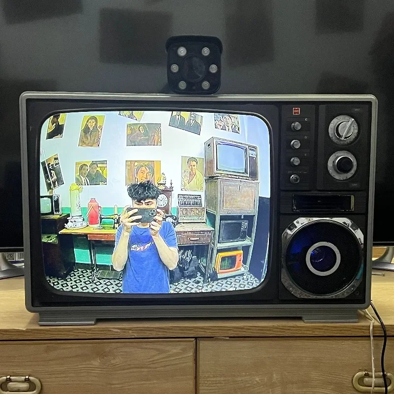 Black and white TV that can be played, connected to the camera, real-time picture, wedding scene decoration monitor