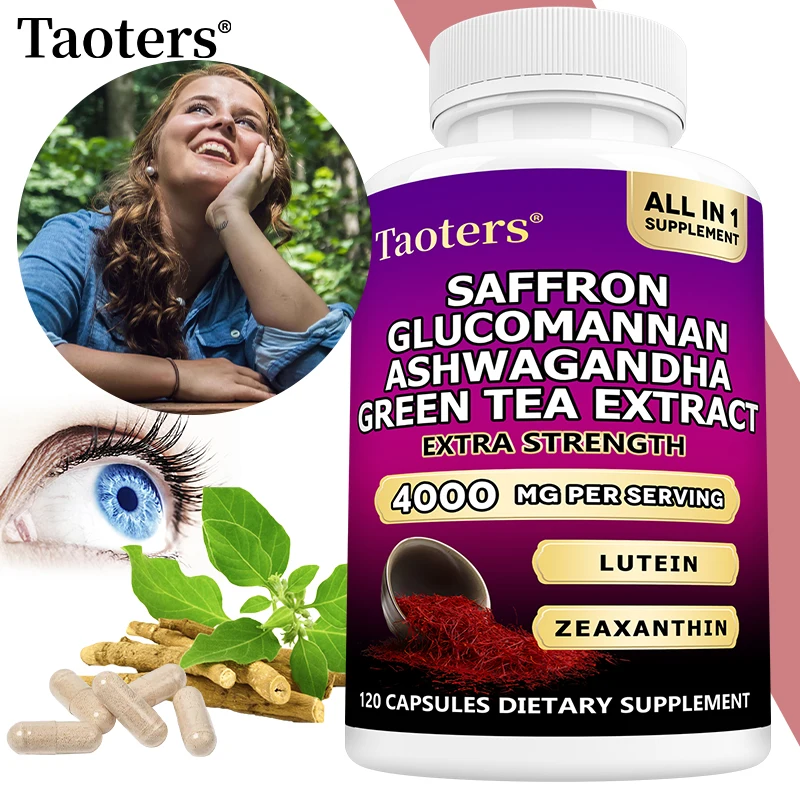 

Saffron Supplements with Ashwagandha - Mood Balance, Stress Relief & Mental Clarity – Cortisol Support for Women & Men