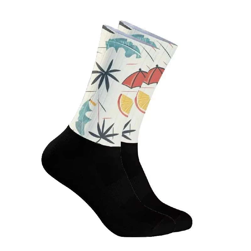 

TROPICAL Jungle Print Cycling Socks Cycling Socks Professional Bike Socks Bicycle Compression Sport Socks