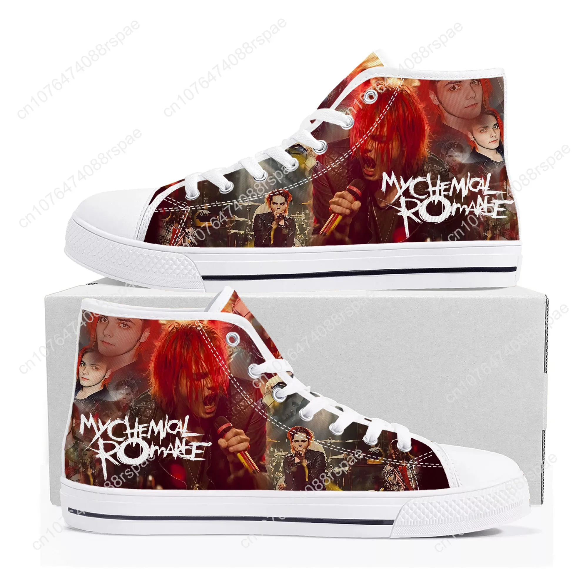 My Chemical Romance Rock Band High Top High Quality Sneakers Mens Womens Teenager Canvas Sneaker Casual Couple Shoes Custom Shoe