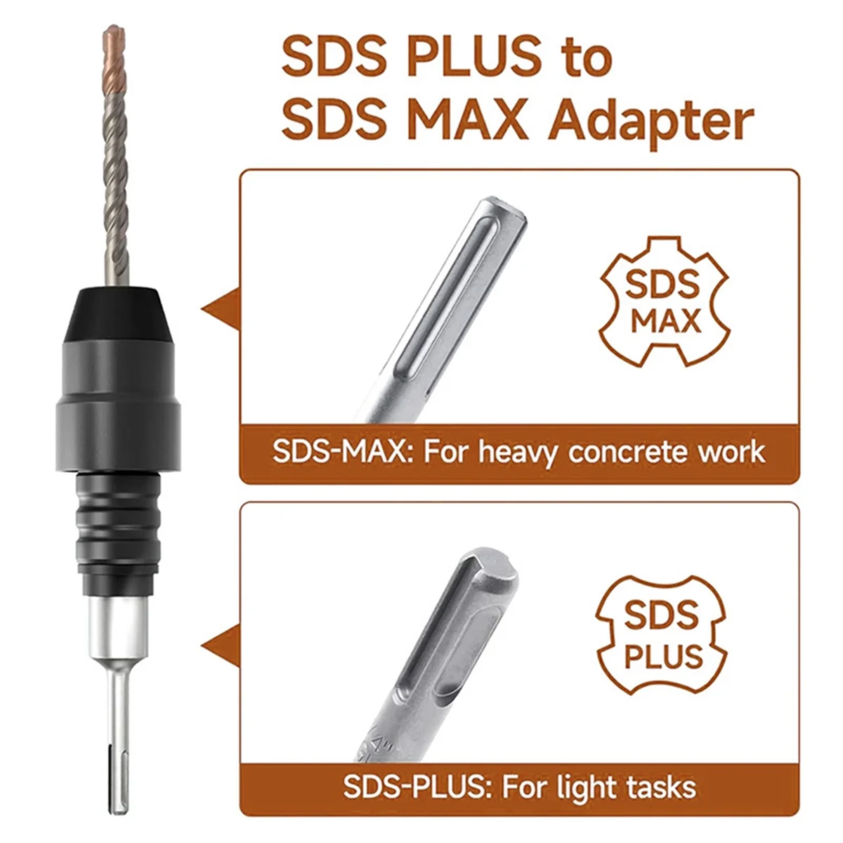 A83Z 1PC per SDS Plus a SDS Max Adattatore per trapano a percussione rotante Convertitore Strumenti Convertitore per trapano per martello demolitore
