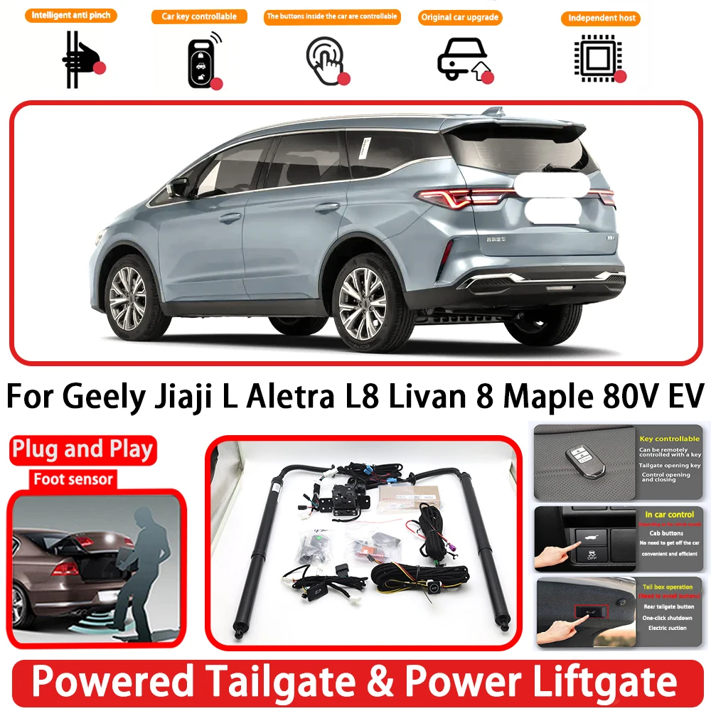 for Geely Jiaji L Aletra L8 Livan 8 Maple 80V EV Plug and Play Auto Powered Tailgate Power Liftgate Rear Trunk Opener System