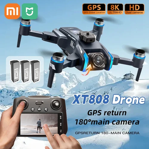 Xiaomi mijia XT808 Drone pantalla 8K profesional HD cámara dual 5G flujo óptico GPS Motor sin escobillas plegable RC Quadcopter