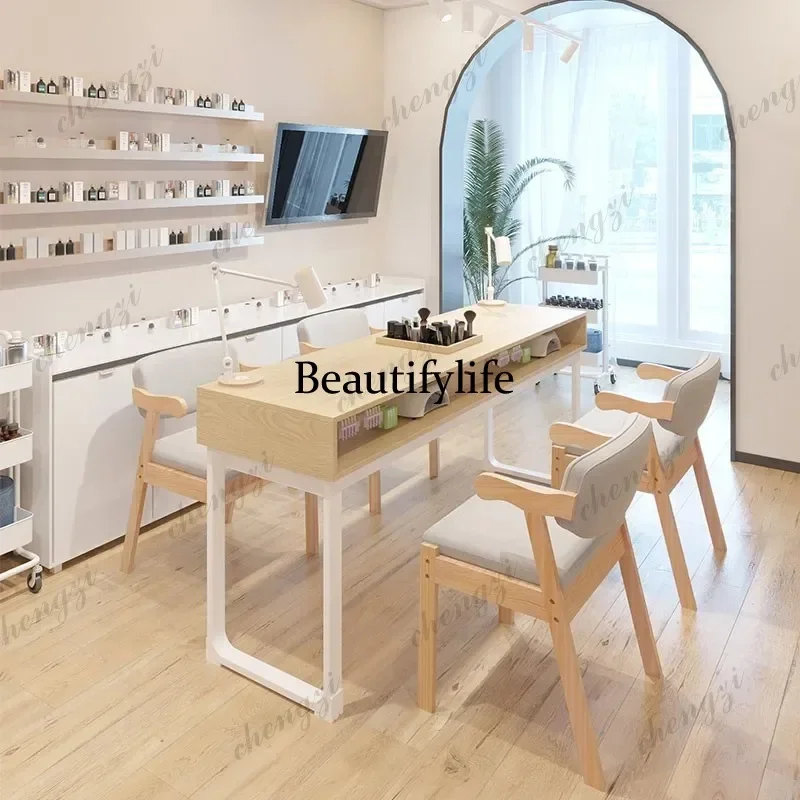 E182  Minimalist Trendy Nail Table Italian Classic Elegant Premium Manicure Table With Storage Design Mesa Manicura Salon Furnit
