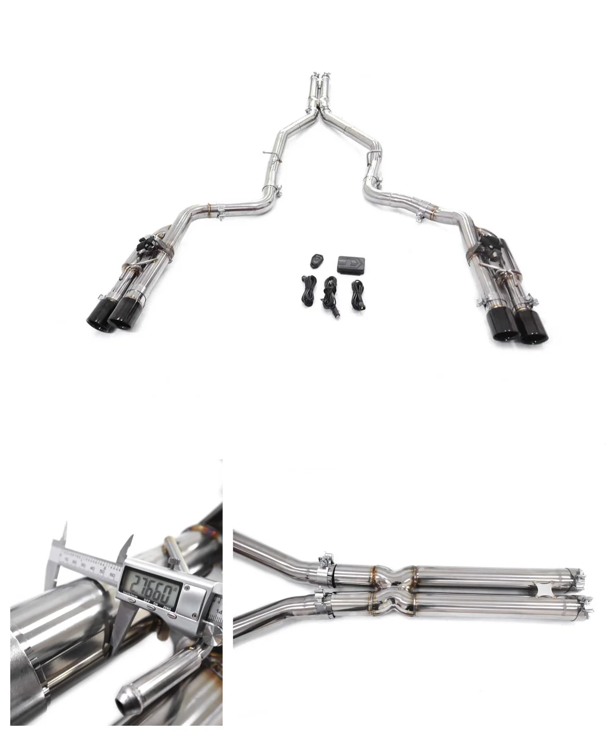 

For Dodge Challenger SRT 6.2L Catback With Valve Stainless Steel Exhaust System Performance Quality certification HMD