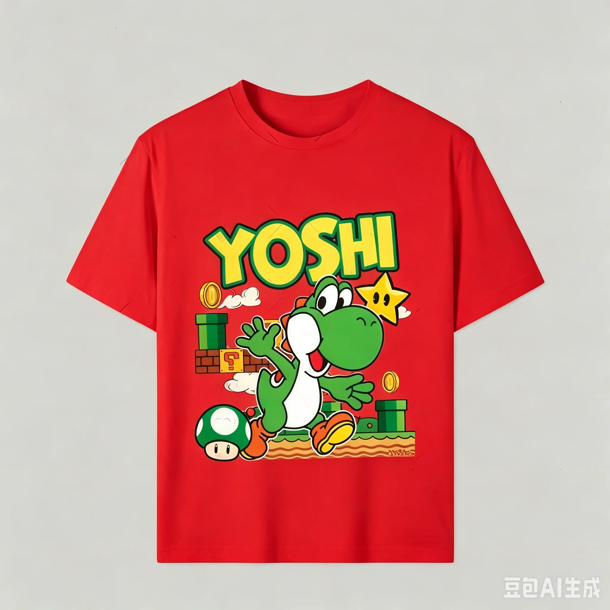 T-Shirt für Jungen, Mädchen, Familie, Kinder, Sommer, Cartoon, Yoshi, Herren- und Damen-Kurzarm-T-Shirt, geeignet für Erwachsene und Kinder