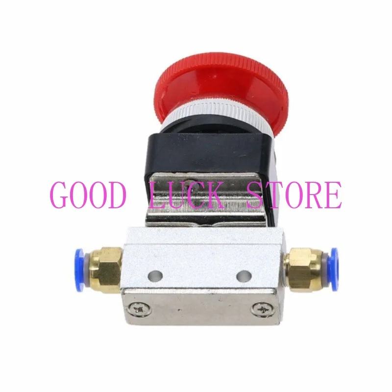 

1PC Red Emergency stop Button Self Lock 2Position 3Way Air Mechanical Valve 1/8"