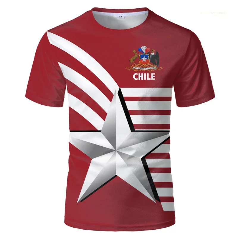2025 Chile Independence Day T-shirt Men & Women Summer Crewcollar Short-sleeved Casual Tee Sports Chilean Flag Graphic T Shirts