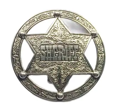 Sheriff Star Belt Buckle with Sliver finish suitable for 4cm wideth belt with continous stock