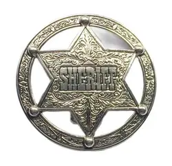 Sheriff Star Belt Buckle with Sliver finish suitable for 4cm wideth belt with continous stock