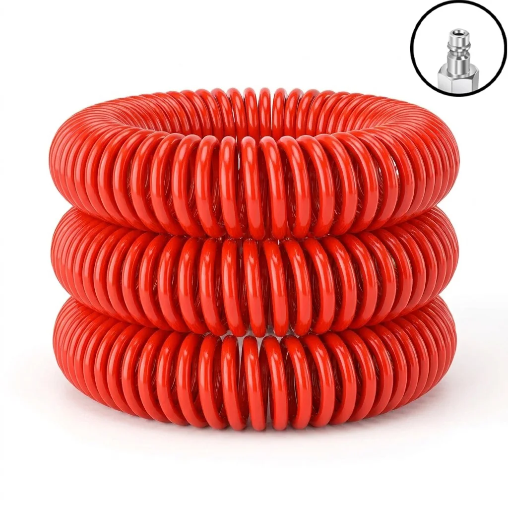 Extended Pneumatic Spiral Air Hose Air Compressor Hose Various Outer Diameter For Pneumatic Tools Air Compressor