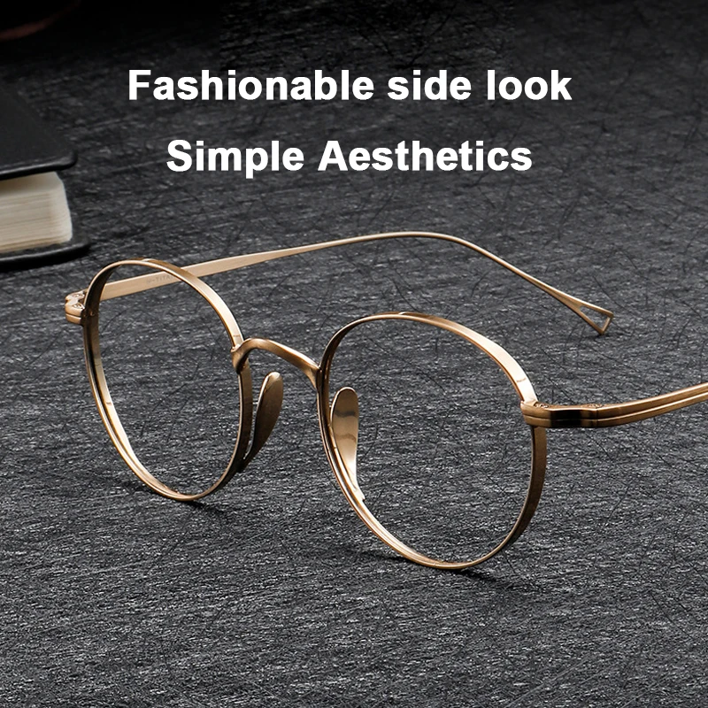 2023 Japan Luxury Brand KMN-113 Same Design Pure Titanium Retro Glasses Women Men Frame Optional Diopter Customized Eyewear