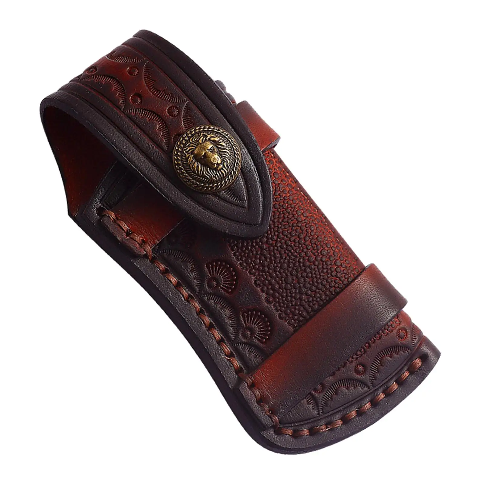 Knife Pocket Sheath, Leather Knife Pouch Folding Knife Case with Belt Loop