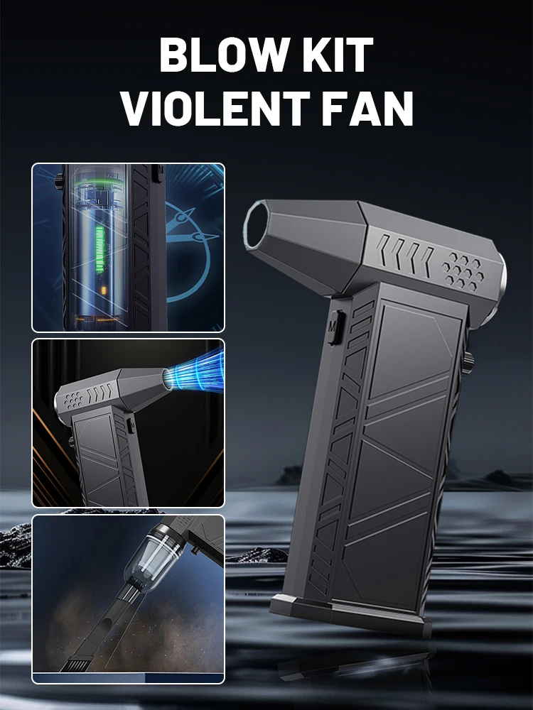 X9 Violent Fan 260000RPM Powerful Air Blower Vacuum Dust Cleaner Type-C Charging Strong Winds 53m/s Brushless Turbo Jet Blower