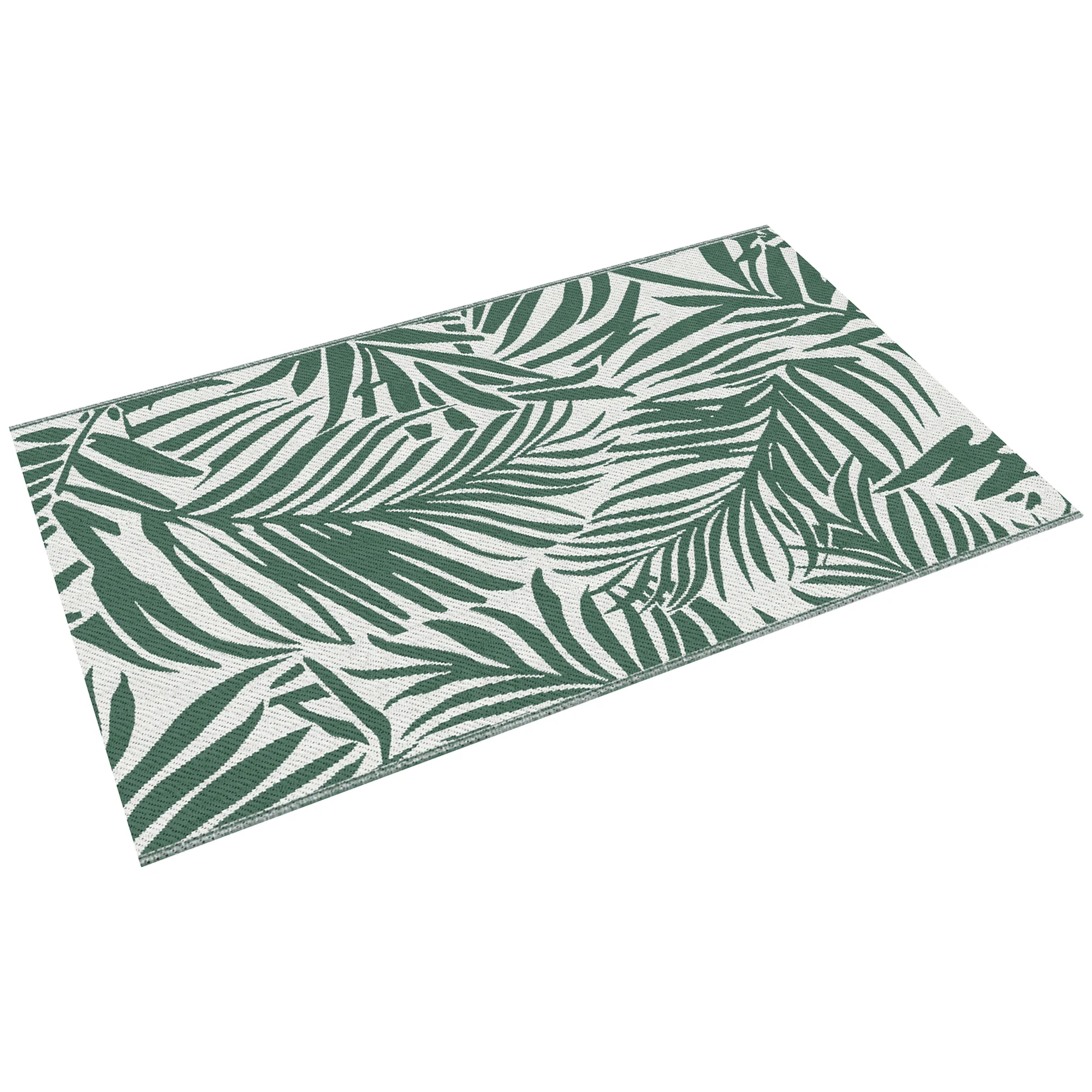 Outsunny Reversible Outdoor RV Rug, 1.5 x 2.4m Patio Floor Mat, Waterproof Plastic Straw Rug for Garden, Deck, Picnic,